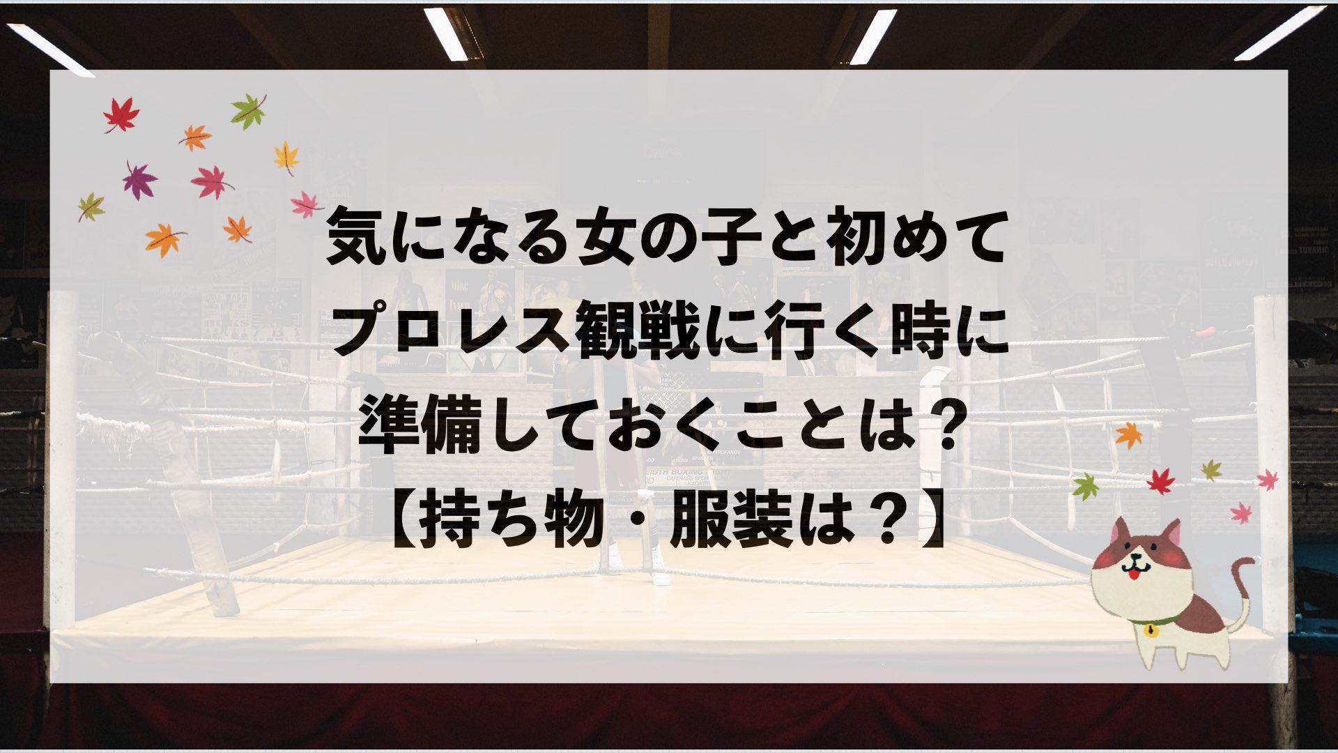 気になる女の子と初めてプロレス観戦に行く時に準備しておくことは 持ち物 服装は もみじのプロレス研究室